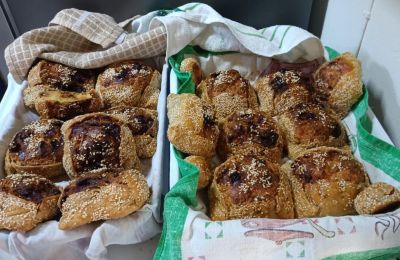 Freshly baked Flaounes in Agios Theodoros, Larnaka District