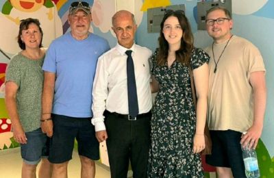 Photo of Dr. Avraam Elia with Sophie and family
